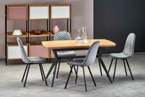 Rozkládací jídelní stůl Stavio dub zlatý černé nohy moderní industriální Intesi