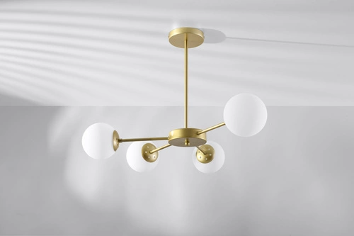 Závěsné svítidlo koule Mati zlaté do obýváku a jídelny klasické 4-bodové Candellux