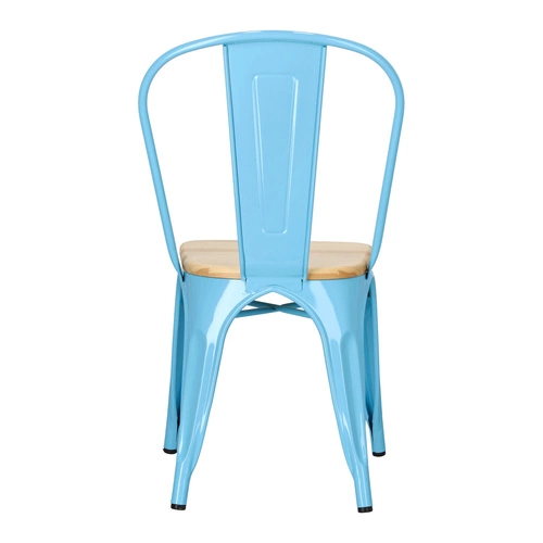 Židle Paris Wood modrá, sedák borovice natural