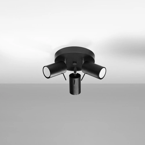 Stropní svítidlo černé RING 3P moderní kovové do obýváku, kuchyně nebo ložnice