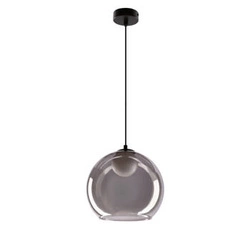 Moderní závěsné svítidlo Brin černá skleněná koule do obýváku a nad stůl, výškově nastavitelná
