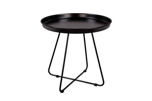 Kulatý kovový konferenční stolek černý ROD L moderní do obýváku NORDIFRA 50 cm