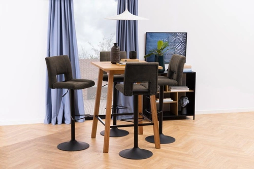 Barová židle s opěrkou Sylvia Actona moderní čalouněná otočná výškově nastavitelná do kuchyně antracitová