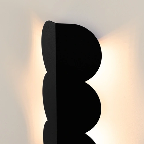 Nástěnná lampa BISCUIT černá moderní kovová do obýváku