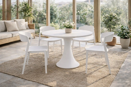 Židle Ribbon Intesi bílá moderní plastová do jídelny a kuchyně