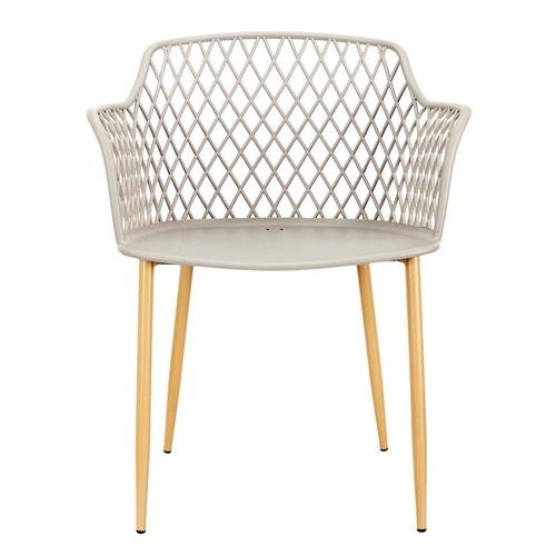 Jídelní židle Basel šedá moderní plastová s područkami na kovových nohách