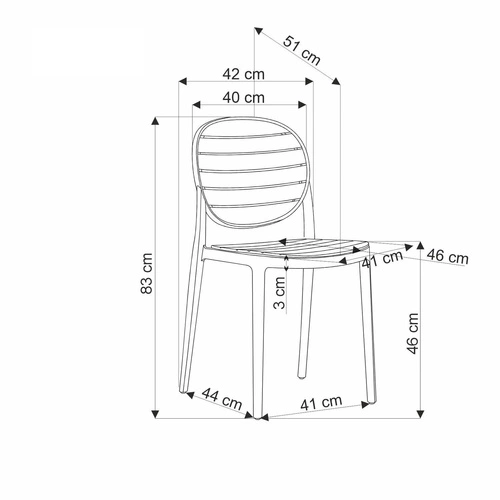 Černá jídelní židle Mindi z plastu, snadno omyvatelná, stohovatelná