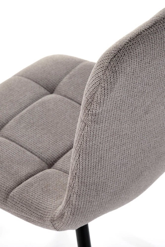 Čalouněná židle Fime šedá do jídelny a obýváku moderní s černými kovovými nohami