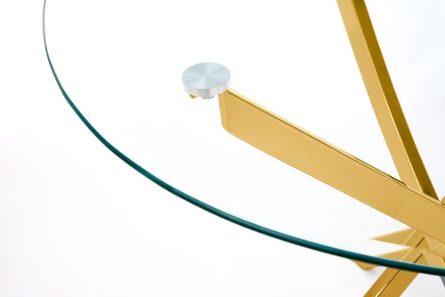 Kulatý skleněný stůl Amber 100 cm průhledný zlatý moderní do jídelny Intesi