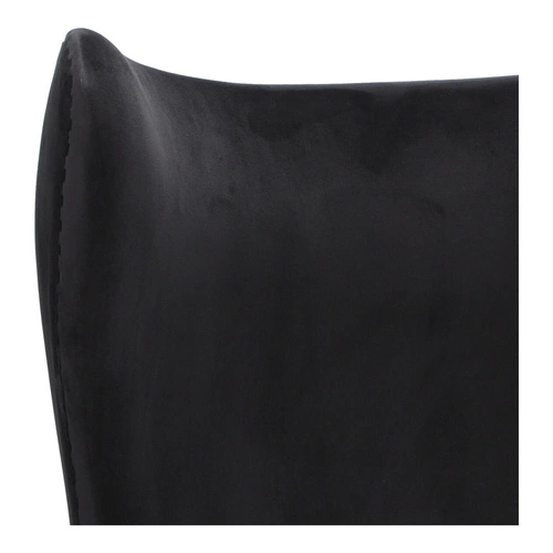 Židle Vajíčko Velvet černé/stříbrný podstavec