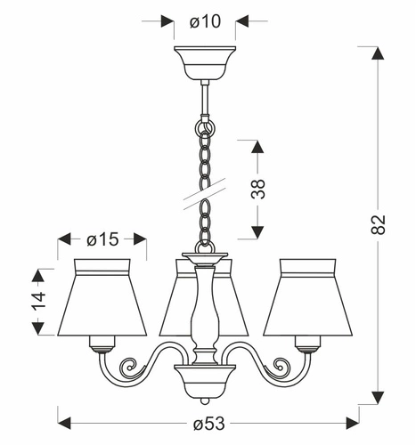 ROZANO závěsná lampa bílá 3x40W E27 stínidlo s květinou