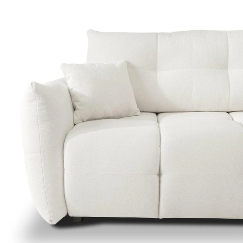 Rohová rozkládací pohovka Bode pravá bílá moderní do obýváku s úložným prostorem Intesi