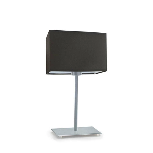 Noční lampička AMALFI moderní s hnědým stínidlem a stříbrnou základnou do ložnice LYSNE