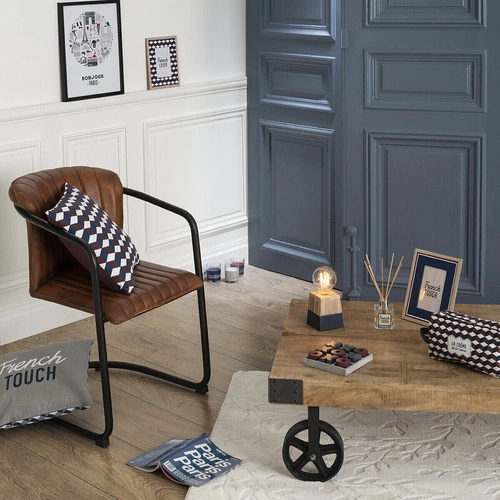 Konferenční stolek Silas mango obdélníkový loftový dřevěný na kolečkách do obýváku 117 cm Atmosphera