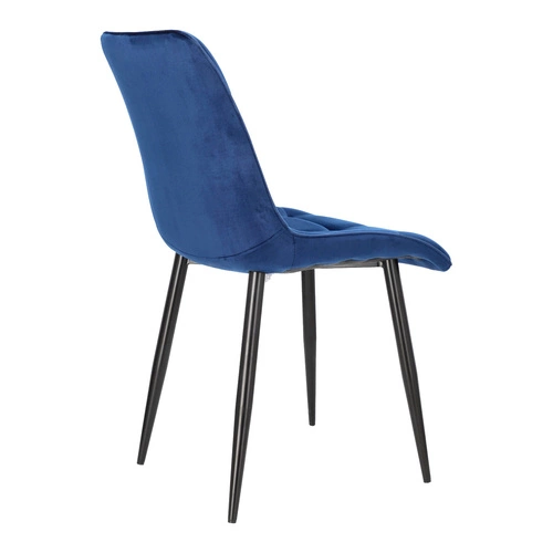 Jídelní židle Plaid Intesi čalouněná sametem tmavě modrá moderní černé nohy