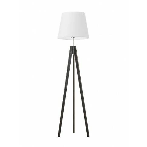 Stojací dřevěná lampa tripod ARUBA Lysne bílá s látkovým stínidlem do obýváku 149 cm