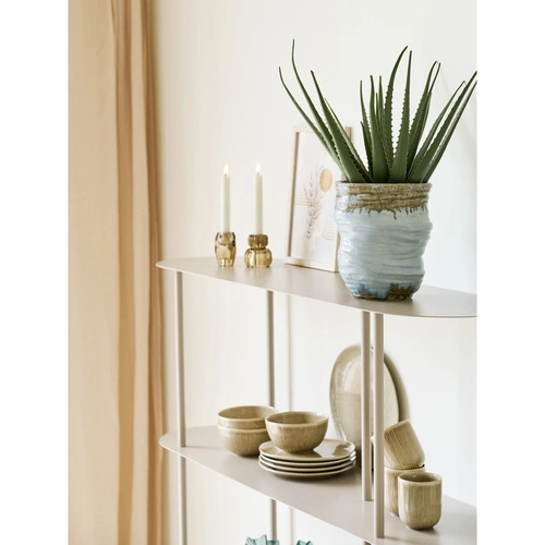 Kovový regál Rieti na knihy 5 polic loftový pískový 118 cm