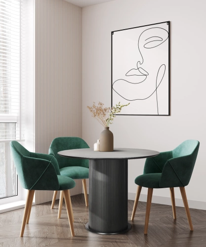 Kulatý jídelní stůl Elia 100 cm černý moderní na jedné noze do jídelny a obýváku Intesi