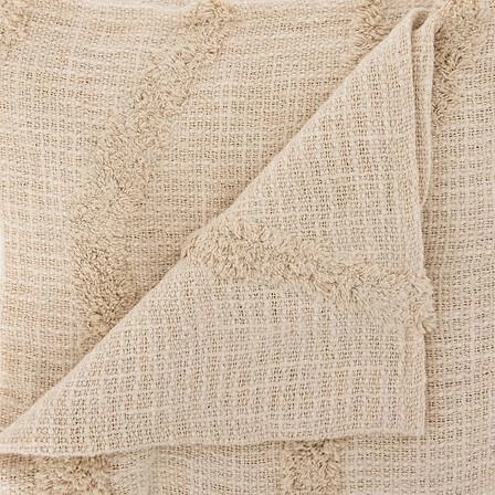 Bavlněný přehoz na postel Daisy 240x260 béžový moderní s třásněmi do ložnice