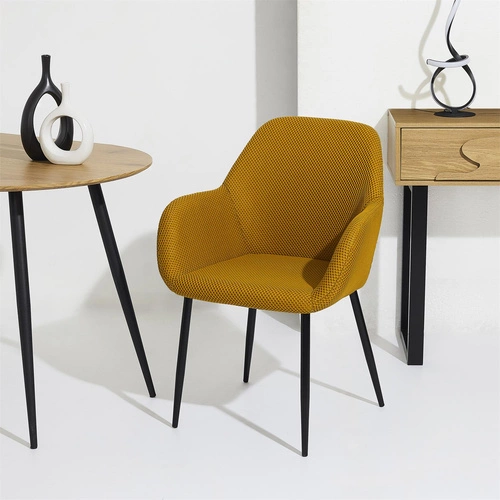 Čalouněná žlutá jídelní židle s područkami Lavia Intesi moderní do jídelny a obýváku