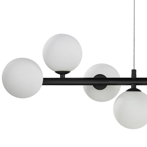 Závěsné svítidlo koule MINI MOON černé sklo, výškově nastavitelné, do obýváku nebo nad stůl 100 cm