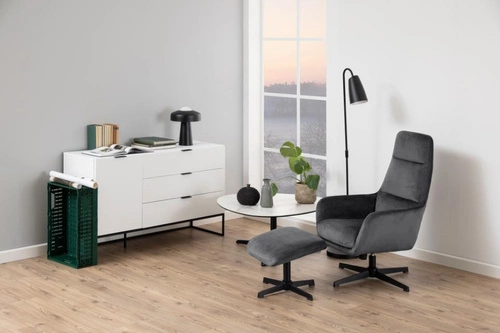 Oválný konferenční stolek Barnsley S skleněno-keramický černý moderní do obýváku Actona