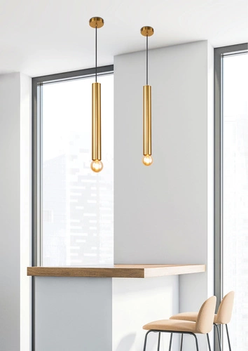 Závěsné svítidlo Austin zlatá trubice 50 cm do obýváku a nad stůl moderní Ledea