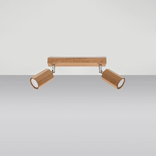 Dřevěné stropní svítidlo ZEKE 2 dub moderní do obýváku, kuchyně nebo ložnice Sollux