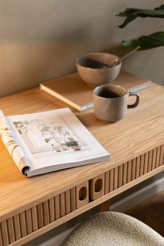 Moderní psací stůl Langley dub Actona 100 cm se skříňkami do pracovny a kanceláře skandinávský styl