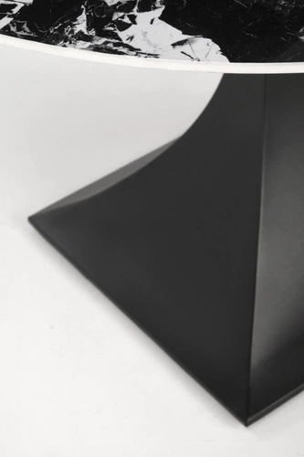 Jídelní kulatý stůl Gives černý mramor 120 cm moderní na jedné noze Intesi