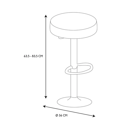 Barová židle Mumford černá otočná výškově nastavitelná moderní do kuchyně a k ostrůvku Intesi