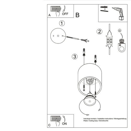 Stropní svítidlo ORBIS 1 zlaté moderní kovové do obýváku a ložnice SOLLUX