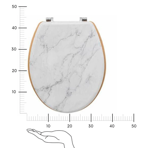 WC sedátko Abby pomalu sklápěcí duroplast bílý mramor moderní