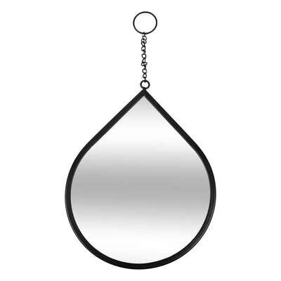 Sada 3 oválných zrcadel Drop v černém rámu loft na stěnu do předsíně