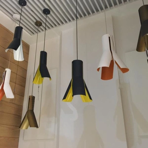 Závěsné svítidlo Origami Design moderní kovové bílé nad jídelní stůl 32 cm