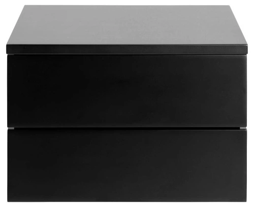 Závěsný noční stolek Avignon Actona, černý, 2 zásuvky, moderní loftový styl, šířka 37 cm