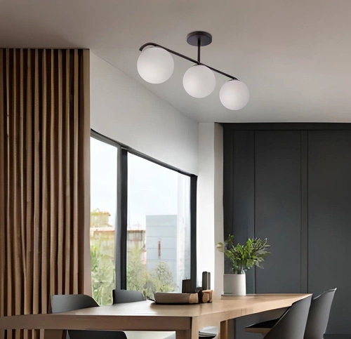 Stropní svítidlo AMADEO černé skleněné 3bodové do obývacího pokoje a jídelny CANDELLUX