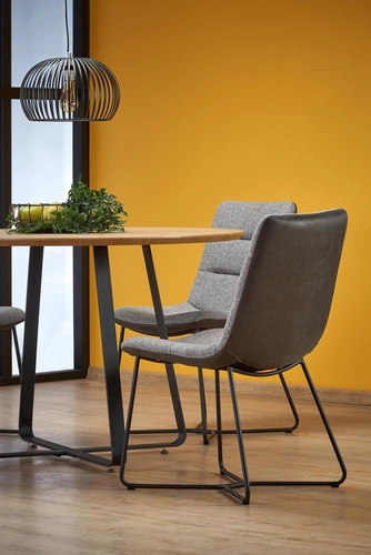 Kulatý jídelní stůl Perol 120 cm moderní loft zlatý dub černé nohy Intesi