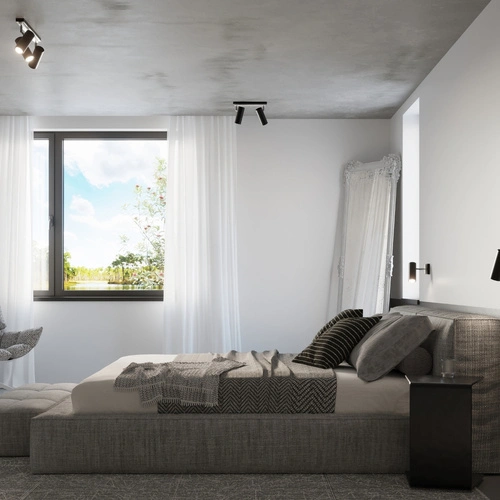 Stropní svítidlo DIREZIONE 3 černé moderní kovové do obýváku kuchyně a ložnice