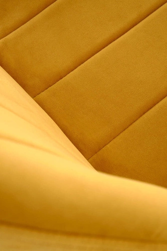 Čalouněná sametová židle Griviza Intesi hořčicová moderní do jídelny a obývacího pokoje