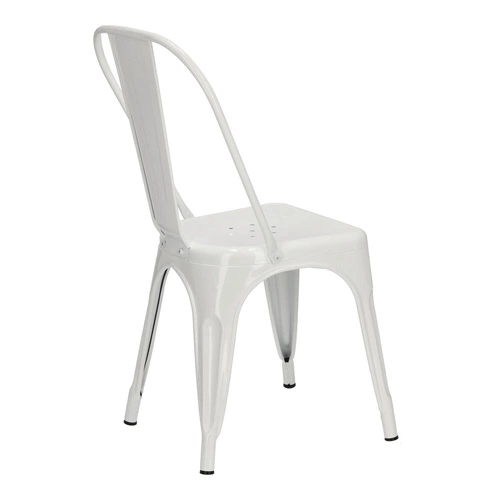 Kovová židle Paris bílá inspirovaná Tolixem do jídelny a kuchyně moderní D2.DESIGN