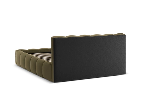 Čalouněná postel s úložným prostorem Lupine olivová 200x200 do moderní ložnice glamour