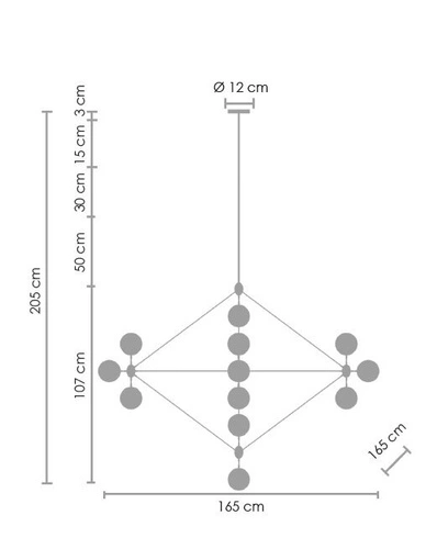 Závěsné svítidlo ASTRIFERO-21 moderní černo-jantarové 165 cm do obýváku nebo jídelny