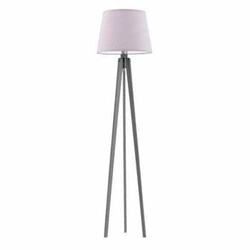 Stojací lampa do obýváku Curacao moderní dřevěná s fialovým stínidlem Lysne 158 cm
