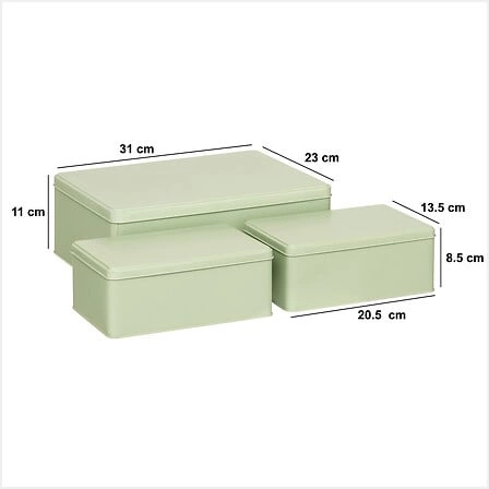 Zelená kovová dekorativní krabička Deskolor do dětského a studentského pokoje