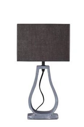 Stolní lampa Femo moderní hnědá s látkovým stínidlem do ložnice a obýváku industriální 39,5 cm