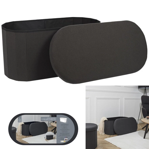 Čalouněná lavice Olaf antracitová se sklopným úložným prostorem do předsíně a ložnice Intesi