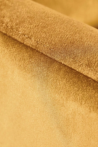 Rozkládací křeslo do obýváku Dativo žlutý samet moderní s funkcí spaní Intesi