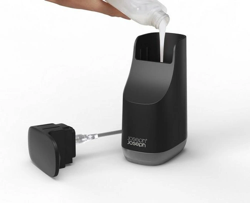 Dávkovač mýdla Slim Joseph Joseph černý moderní do koupelny nebo kuchyně 350 ml
