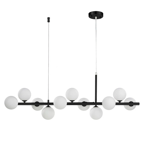 Závěsné svítidlo koule MINI MOON černé sklo, výškově nastavitelné, do obýváku nebo nad stůl 100 cm